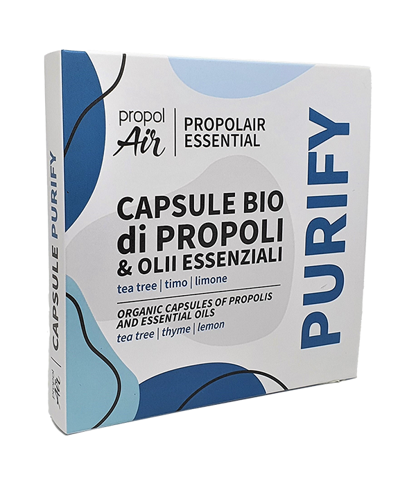 Gélules Bio Propolis + Huiles Essentielles (Tea Tree, Thym & Citron - 5 par paquet - Cartouches diffuseur Propolair)