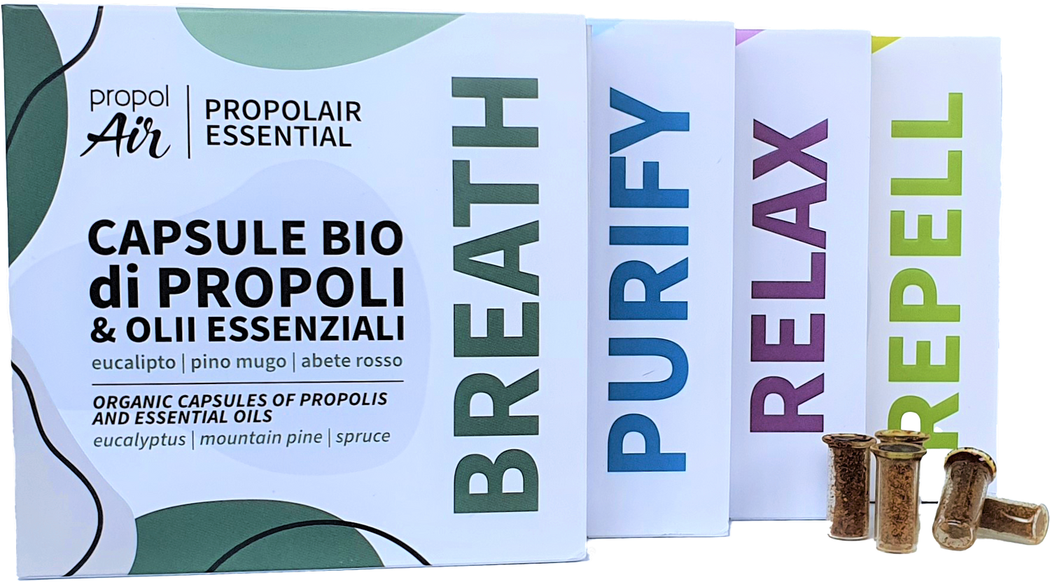 SALE For 4 BOXES of Organic Propolis &amp; Essential Oils Capsules (Propolair diffuser cartridges)